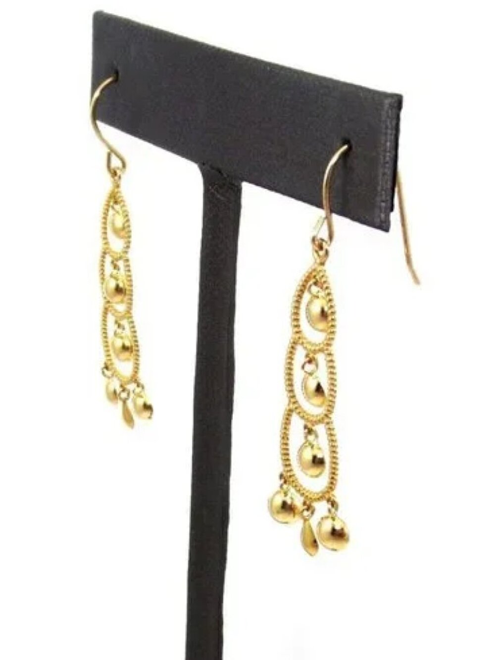 14K Yellow Gold Dangle Earrings - Picture 4 of 6